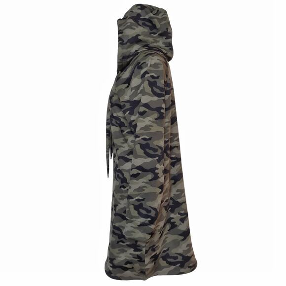 Hoodie Sweatshirt Dress Juniors Size XL Comfy Green Camouflage Fleece Loungewear - Picture 7 of 11